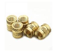 yaoqijie Dadi di inserimento in ottone M2-M5 M6 M8 con foro passante zigrinato, filettati, in rame, stampaggio a iniezione, parti in plastica lasting(Length 6mm,M5 x od7 (10pcs)))