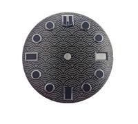 yaoqijie Quadrante dell'orologio a squame di pesce da 28,55 mm c3 Super Green luminoso for il montaggio del movimento automatico NH35 parti dell'orologio con calendario singolo blu nero lasting(WZ-N-5