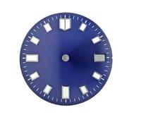 yaoqijie Quadrante dell'orologio a squame di pesce da 28,55 mm c3 Super Green luminoso for il montaggio del movimento automatico NH35 parti dell'orologio con calendario singolo blu nero lasting(WZ-N-1