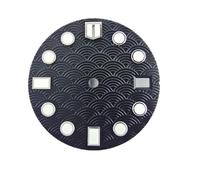 yaoqijie Quadrante dell'orologio a squame di pesce da 28,55 mm c3 Super Green luminoso for il montaggio del movimento automatico NH35 parti dell'orologio con calendario singolo blu nero lasting(WZ-N-1