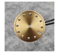 yaoqijie Quadrante dell'orologio con diamanti da 28,5 mm, modifica della texture del sole, quadranti dell'orologio con finestra del calendario singola, quadrante colorato for movimento NH35 NH36 lasti