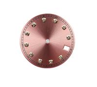yaoqijie Quadrante dell'orologio con diamanti da 28,5 mm, modifica della texture del sole, quadranti dell'orologio con finestra del calendario singola, quadrante colorato for movimento NH35 NH36 lasti