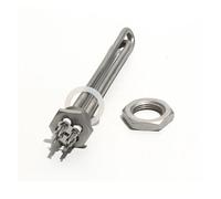 yaoqijie Riscaldatori tubolari DN25 da 1 pollice 12/24/48 V 300/600 W 200 mm Elemento riscaldante for scaldabagno solare/serbatoio in acciaio inossidabile 304 lasting(Silver,12V_300W)