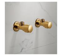yaoqijie Valvola di controllo dell'acqua con valvola angolare in ottone Tuqiu, valvola angolare dorata, valvola cromata for rubinetto del bagno, 1/2*1/2, valvole angolari nere in ottone lasting(Gold t