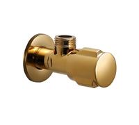 yaoqijie Valvola di controllo dell'acqua con valvola angolare in ottone Tuqiu, valvola angolare dorata, valvola cromata for rubinetto del bagno, 1/2*1/2, valvole angolari nere in ottone lasting(Gold o