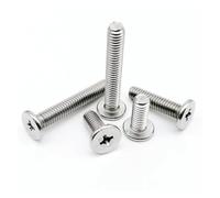 yaoqijie Vite a testa piatta ultra sottile e bassa in acciaio inossidabile A2-70 304 con croce CM M1.4 .6 M2 .5 M3 M4 M5 M6 lasting(16mm,M2.5 50pcs)