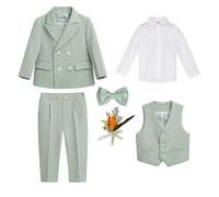 YAOTT Ragazzo Set di Vestiti Abito da Gentiluomo Stile Britannico Pantaloni da Giacca da Smoking per Battesimo da Matrimonio Abito Formale di Compleanno Festa in Costume Verde6XMLCLX