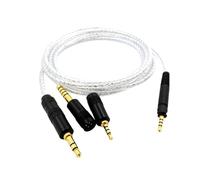 Yaowanguan Cavo Bilanciato con Adattatore da 4.4mm,2.5mm,3.5mm per Sennheiser HD518 HD558 HD598 HD569 HD579 HD599 Cuffie,HD598/HD558 3 in 1 Placcato Argento Filo di Aggiornamento Sostitutivo