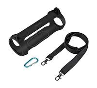 Yaowanguan Custodia Imbracatura in silicone per altoparlante Bluetooth senza fili JBL Charge Essential, custodia protettiva ultraleggera portatile nera con moschettone e tracolla
