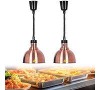 YAOYAOO Lampada Riscaldante Cucina Professionale, Regolabile Lampada per Riscaldare Alimenti, Lampada Scaldavivande Ristorante con Lampadina da 250W per Hotel, Buffet, Catering(D-25CM,2 Stück)