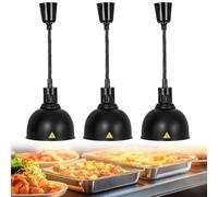 YAOYAOO Lampada Riscaldante Cucina Professionale, Regolabile Lampada per Riscaldare Alimenti, Lampada Scaldavivande Ristorante con Lampadina da 250W per Hotel, Buffet, Catering(B-25CM,3 Stück)