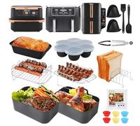 YAOYIN Accessori Friggitrice ad Aria, Per Ninja AF400EU/AF300EU, Tower T17088, 7.6L-9.5L, Accessori per Friggitrice ad Aria Ninja, Teglie per Friggitrice ad Aria, Griglia, Guanti in Silicone, Ecc