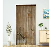 YaoYue Tenda a fili per porte, decorazione per camera da letto, cucina, con frange e nappe, divisorio bohémien, hippie, per matrimoni e feste, caffè, 100 x 200 cm, densa