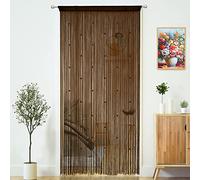 YaoYue Tenda con perline per porte, con nappe, perline da appendere, frangia, stile hippie, per finestra, corridoio, ingresso, parete, armadio, camera da letto, decorazione per la privacy (marrone