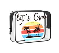 yaozeio Borsa da toilette trasparente da crociera per donne e uomini, organizer da viaggio tropicale per amici, bestie, crociera, regalo di compleanno per donne, ragazze, impermeabile, trasparente