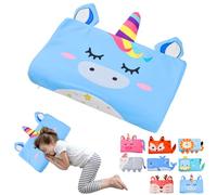 YAOZUP Cuscino Memory Foam Bambini,Cuscino Culla,Cuscino per Bambini con Federa,Ipoallergenico,Anti Acari,Cuscino per Bambini per Sonnellini per Ragazzi e Ragazze (3-10 Anni) (Unicorno blu)