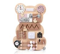 Yapasopu Busy Board Montessori Pannello Sensoriale Strumenti per l'educazione Bambini Giochi educativi Abilità Tavole Montessori Pannello sensoriale Bambini Montessori per 3-6 Anni (Rosa)