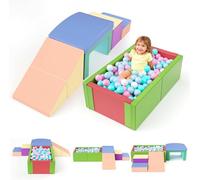 Yapasopu Mattoncini da costruzione in gommapiuma, atossici, in morbida schiuma per bambini, per interni, per bambini, montessori, giocattoli pieghevoli e tunnel per bambini da 1 a 3 anni