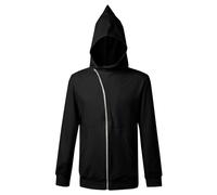 YAPAZULU Stregone - Giacca con cappuccio da uomo a punta appuntita, con cerniera, a maniche lunghe, gotico, medievale, cosplay, Halloween, costume da ballo mascherato, carnevale mago, mantello