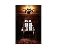 YAPING Asian Girl Next to The Windowsill Living Room Wall Art 60 x 90 cm