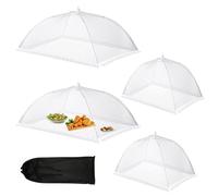 YapitHome 4 Pezzi Copertura Alimentare Pieghevoli,Coprivivande a Rete Pieghevole,Copri Pieghevole Anti Insetti con Custodia per Cibo,Frutta,Barbecue
