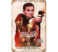 YAPJIGM Threat Level Midnight Movie Poster retrò in metallo per caffetteria, bar, pub, ufficio, garage, casa, decorazione da parete, regalo, targa in latta vintage, 30,5 x 20,3 cm