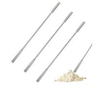 YAPKOLV 2 Pezzi Cucchiai Micro Doppia Testa in Acciaio Inox, Spatole Mediche, Spatole per Campionamento, Portapillole, Paletta, Cucchiai per Campioni per Laboratorio (200 MM)