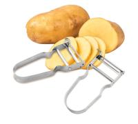 YAPKOLV 2 pezzi Professionale, Zweischneidig con Lama Oscillante, Manico Antiscivolo, in Acciaio Inossidabile per Patate e Verdure, Pela Carote, Pelaverdure, Inox