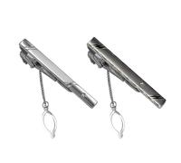 YAPKOLV Set di 2 Spille da Cravatta Uomo, Clip da Cravatta in Ottone Lucido, Spilla da Cravatta, Argento