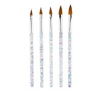 YAPKOLV Set di 5 pennelli per nail art, specifico per gel UV e acrilico, strumenti di dettaglio e styling