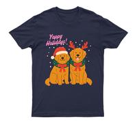 Yappy Holidays Golden Retriever Christmas Dogs Holidays Maglietta da uomo...
