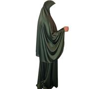 Yaqeen Set da preghiera composto da 2 pezzi (velo e gonna), Khimar in taglia unica a infilare, in lycra elastic