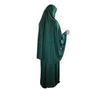 Yaqeen Set da preghiera composto da 2 pezzi (velo e gonna), Khimar in taglia unica a infilare, in lycra elastica