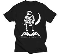 YAQINUO Angel And Airwaves Moon T Shirt Casual Graphic Tops Black XL