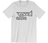 YAQINUO Kool & The Gang T Shirt Rnb Soul Funk Vinyl Celebration Get Down On It Live Short Sleeved Shirt Top SWEA Tees White S