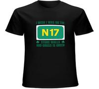 YAQINUO Saw Doctors I Wish I Was ON The N17 Stone Walls Irish Mens Short Sleeve T Shirt Black S