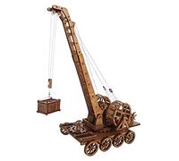 YAQUMW Gru europee medievali in legno retrò per il fai da te e la costruzione di giocattoli 3D stimolanti - regali in scala 1:36 per interessi personali