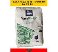 YARA REGA CONCIME IDROSOLUBILE 15-15-15 + MICRO DA KG 25 GRANULI SOLUBILI