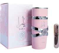 Yara rosa Oud, profumo arabo (originale) da donna, lunga durata, 100 ml+regalo atomizzatore 5 ml DRIKANBEST ricaricabile