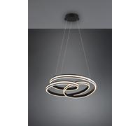 YARA SOSPENSIONE LED 60W 7200lm, 2300+3000+4000K NERA DIMMERABILE CON INTERRUTTORE A PARETE D. 60CM