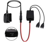 YARCHONN Adattatore di Alimentazione OBD2 per Dash Camera con Doppia Porta USB 5V 3A, Cavo 16 Poli 12V 24V a 5V per Auto Dash Cam Radar GPS DVR