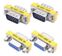 YARCHONN DB15 VGA Gender Changer Coupler 15 Pin Connettore senza saldatura Adattatore maschio a femmina D-SUB HD 15 Pin Serial Cable Coupler per PC Monitor Proiettori 4pcs (maschio a femmina)