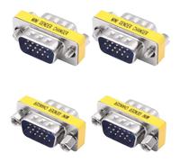 YARCHONN DB15 VGA Gender Changer Coupler 15 Pin Connettore senza saldatura Adattatore maschio a maschio D-SUB HD 15 Pin Serial Cable Coupler per PC Monitor Proiettori 4pcs (maschio a maschio)