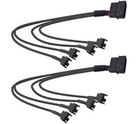 YARCHONN Molex a PC Fan Power Splitter Cavo, 4 Pin Molex a 4 x 3 Pin / 4 Pin 12V PC Caso Fan Connettore Adattatore Y Splitter Estensione Cavo di Alimentazione -27cm - 2pcs
