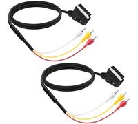 YARCHONN SCART a 3 cavi RCA converter adattatore commutabile 3 RCA composito video sinistro + destro stereo/mono audio e video a RGB SCART Converter per console di gioco DVD TV -1,5 m/4,92 FT -2 pezzi
