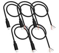 YARCHONN USB Tipo-C 6Pin Pigtail Cavo, USB C Maschio Spina a Filo nudo Open End Cavo Dati di Alimentazione 5A OTG per DIY Riparazione-5Pcs-30cm/11.8in (6Pin)