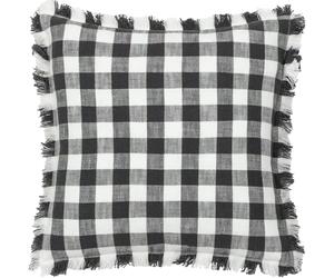 Yard Barton - Federa per cuscino in cotone con frange a quadri