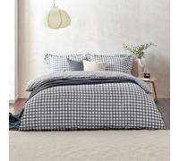 Yard Barton Quadri Vichy Set Copripiumino - 100% Cotone Reversibile Federe Oxford Morbido E Traspirante Biancheria Da Letto Premium (Marina - Super King - 260x220cm)