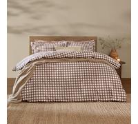 Yard Barton Quadri Vichy Set Copripiumino - 100% Cotone Reversibile Federe Oxford Morbido E Traspirante Biancheria Da Letto Premium (Cioccolato - Doppio - 200x200cm)