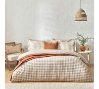 Yard Barton Quadri Vichy Set Copripiumino - 100% Cotone Reversibile Federe Oxford Morbido E Traspirante Biancheria Da Letto Premium (Biscotto - Doppio - 200x200cm)